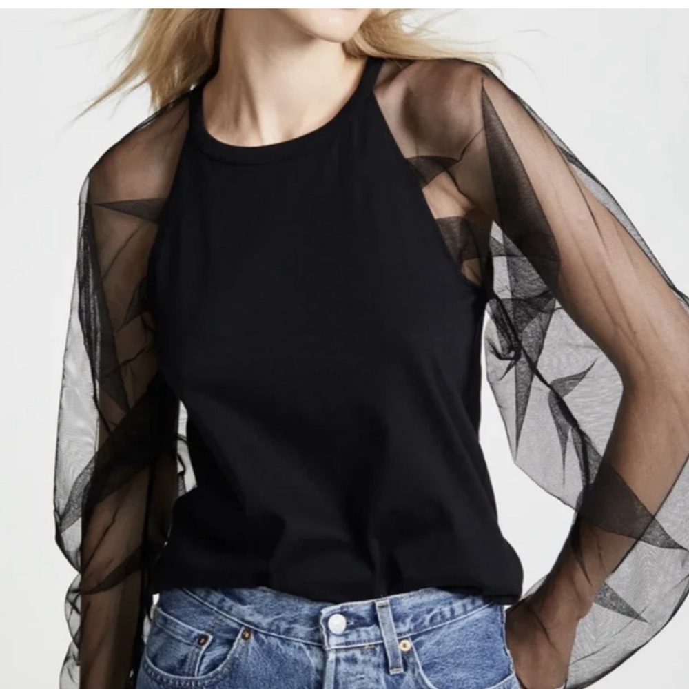 See By Chloe Mesh Sleeve Top